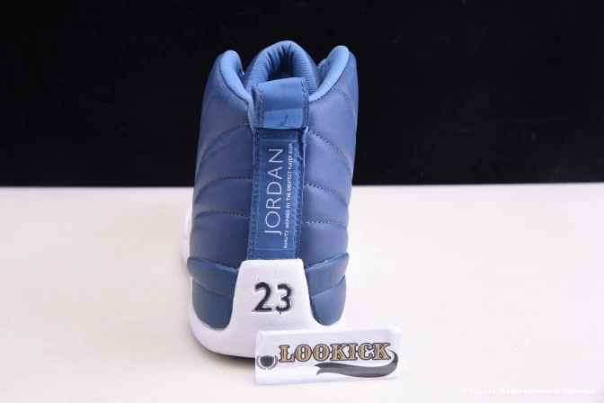 Official Maikesneakers Stone 12 Blue Air Retro Jordan 130690-404 0811